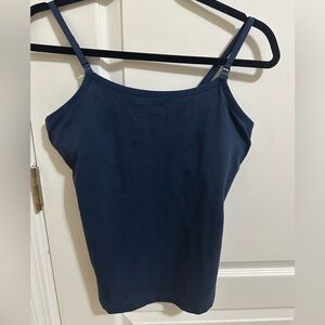 Pact Organic Cotton Nursing Cami w/ Shelf Bra Navy Size Medium